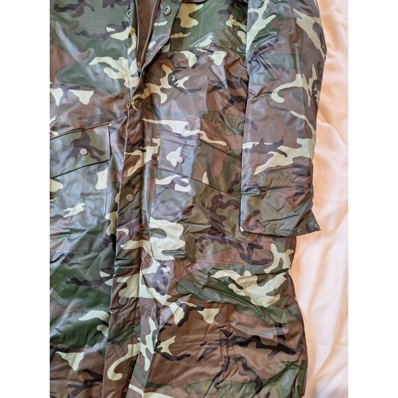 VTG Seaway Mens Camo Hunting Parka Jacket Rain Coat S 42" Insulated Hooded NWOT - Picture 2 of 6